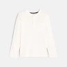 Boys' white button-down collar T-shirt