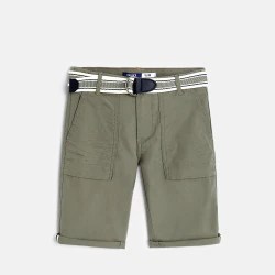 Belted slim-fit Bermuda shorts