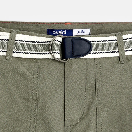 Belted slim-fit Bermuda shorts