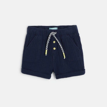 Light gauffered cotton shorts