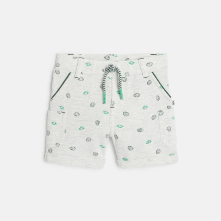 Leaf and monkey print soft knit shorts