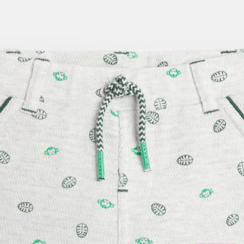 Leaf and monkey print soft knit shorts