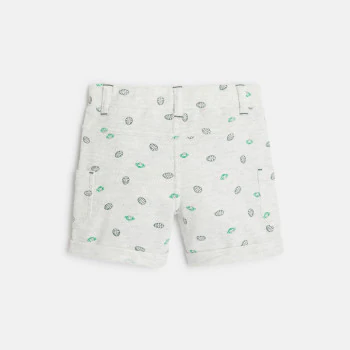 Leaf and monkey print soft knit shorts