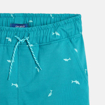 Shark print fleece shorts