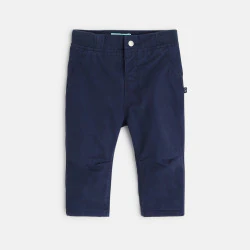 Lined denim-effect canvas trousers