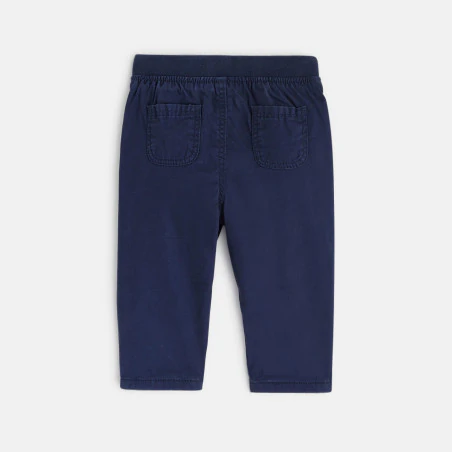 Lined denim-effect canvas trousers