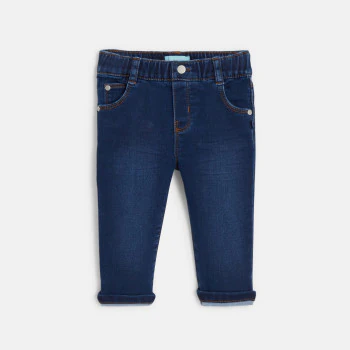 Pull-on jeans with elastic waist