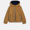 Boys' brown hooded lined jacket