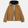 Boys' brown hooded lined jacket