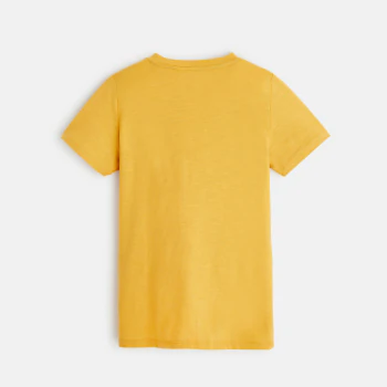 Boy's plain yellow Henley-neck T-shirt