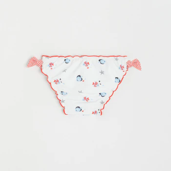 Swim briefs with printed fish