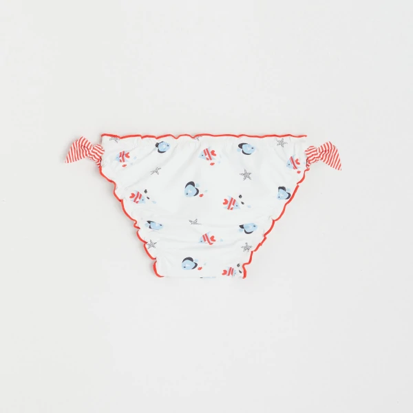 Swim briefs with printed fish