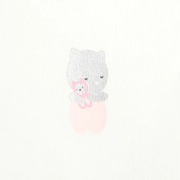 Newborn pink cat bodysuit with US-style collar (set of 3)