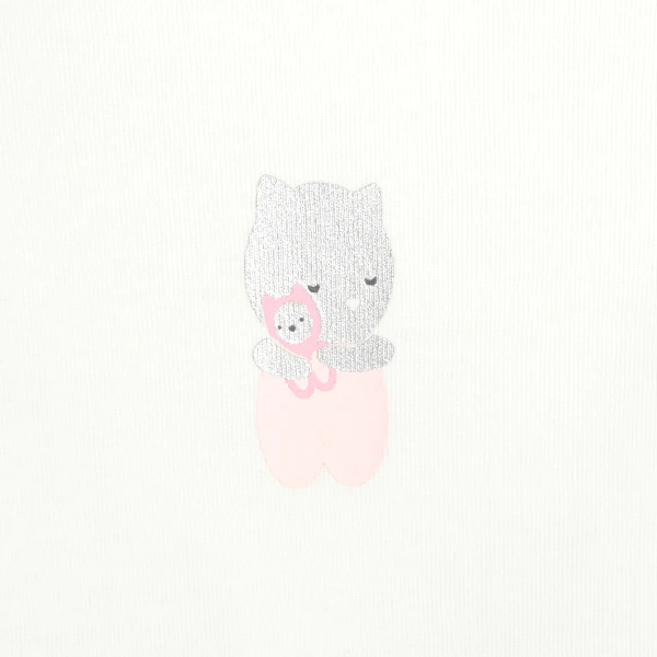 Newborn pink cat bodysuit with US-style collar (set of 3)