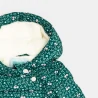 Baby girls' green floral lined quilted coat