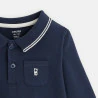 Plain piqué long-sleeved polo shirt