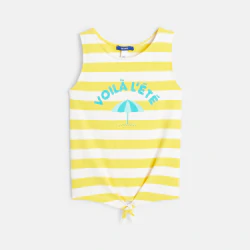 Striped tie-hem tank top