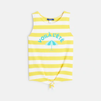 Striped tie-hem tank top