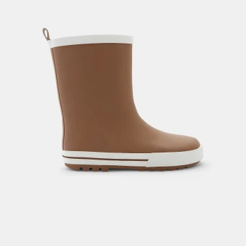 Boys' brown lined rain boots