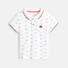 Pique knit dinosaur polo shirt