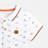 Pique knit dinosaur polo shirt