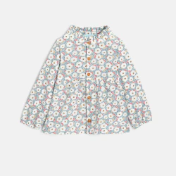 Baby girls' floral seersucker blouse