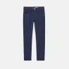 Plain slim-fit fabric trousers