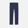 Plain slim-fit fabric trousers