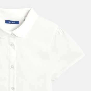 Girls' plain white blouse with Peter Pan collar