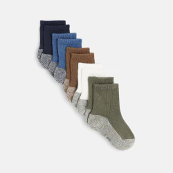 Plain socks with striped sole (5 pack)