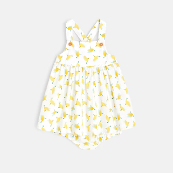 Hummingbird printed dress and bloomers