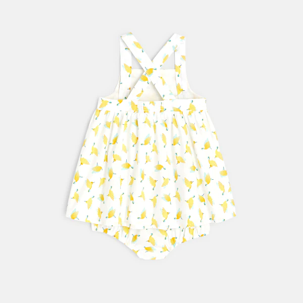 Hummingbird printed dress and bloomers