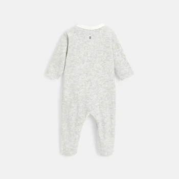 Velour footed sleeper with animal print