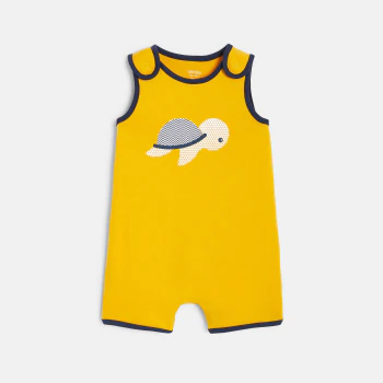 Baby boy's yellow turtle playsuit