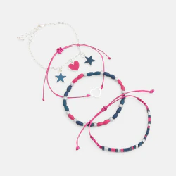 Girls' pink fancy bracelets (4-pack)