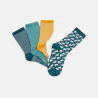 Girls' blue patterned socks (set of 5)