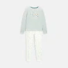 Girls' 2-piece green velvet pyjamas