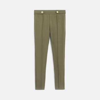 Girls' stylish green Milano jersey jeggings