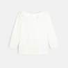 Trendy knit t-shirt with a frilled collar