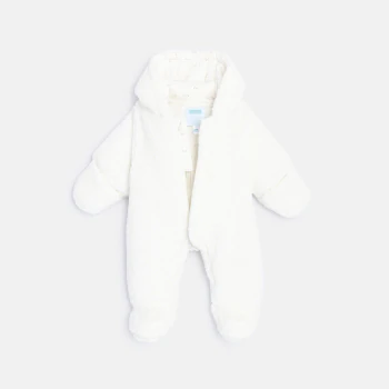 Hooded soft boa snowsuit