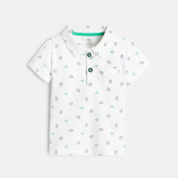 Fancy polo shirt with monkey and leaf print