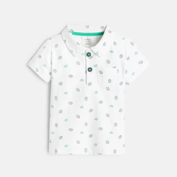 Fancy polo shirt with monkey and leaf print