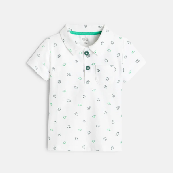 Fancy polo shirt with monkey and leaf print