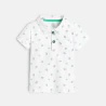 Fancy polo shirt with monkey and leaf print