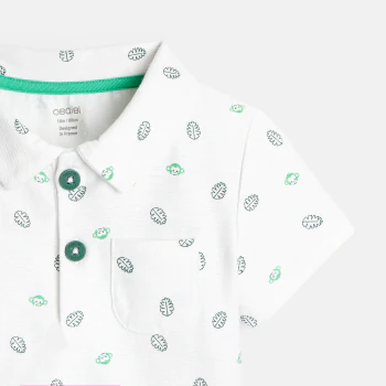 Fancy polo shirt with monkey and leaf print