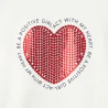 Girl's white sequinned heart T-shirt