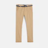 Boy's beige canvas chinos with belt