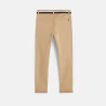 Boy's beige canvas chinos with belt