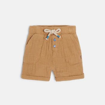 Lightweight embossed cotton shorts