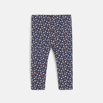 Baby girl's floral blue leggings